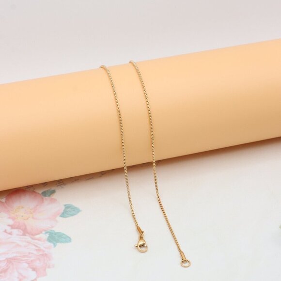 Elegant Rose Gold Box Chain Necklace, XPNL0341 - Picture 10 of 12